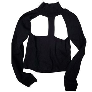Zara Black Cut Out sweater sz Medium